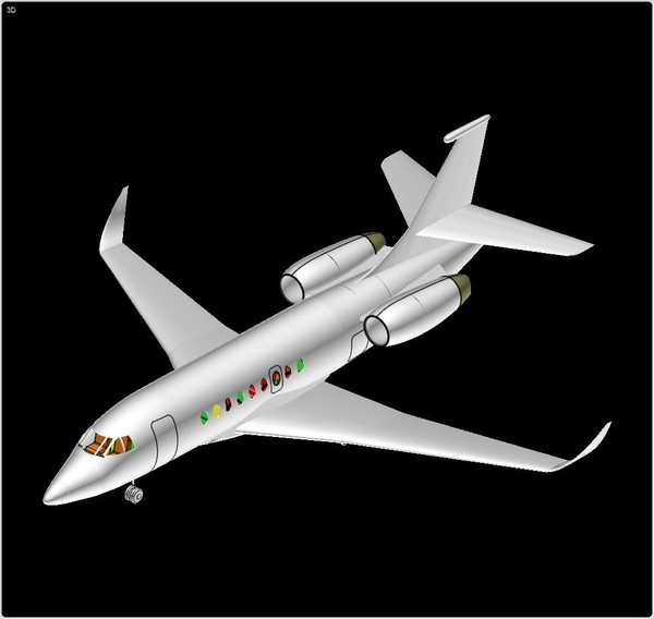 3d falcon 2000s business jet - Falcon 2000S Business Jet Solid Assembly Model by RodgerSaintJohn